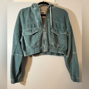 Urban Outfitters Teal Cropped Jacket